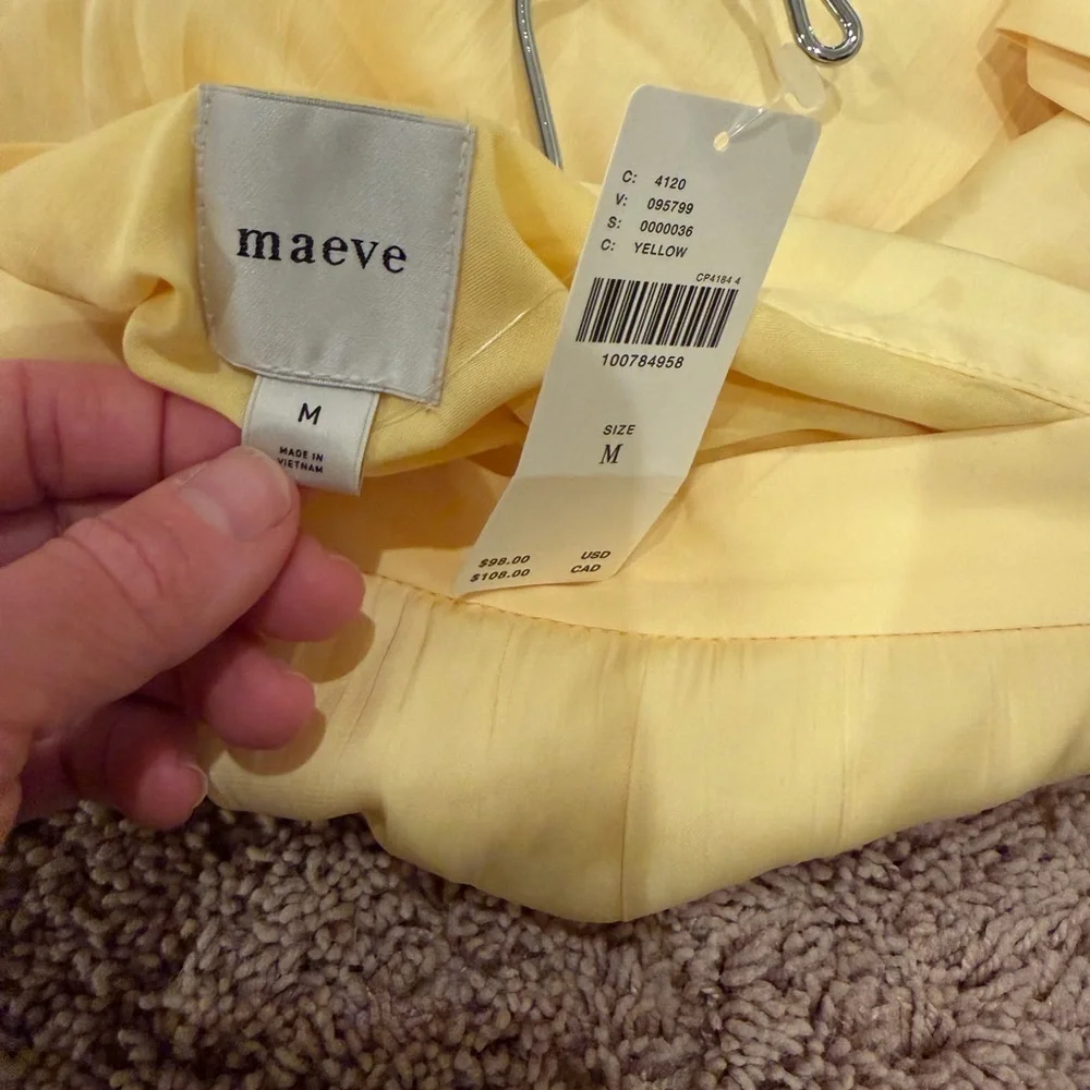 NWT new medium Anthropologie Maeve ruffle mini skirt yellow wrap tie